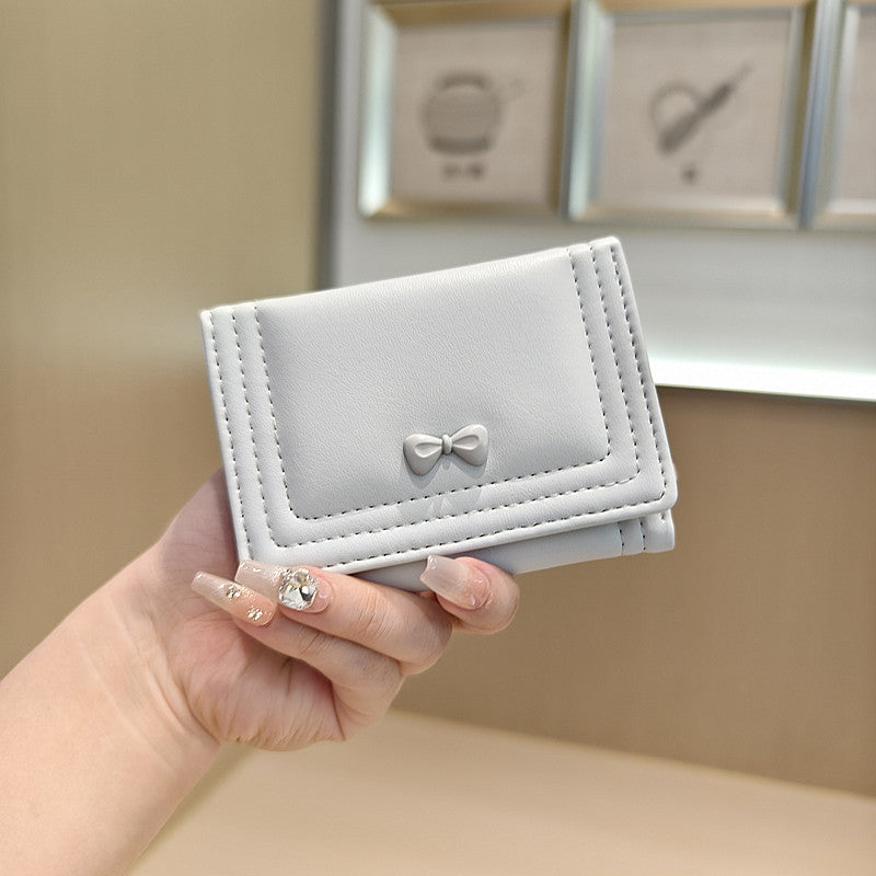 Solid-color Korean-style Cute Bowknot Wallet