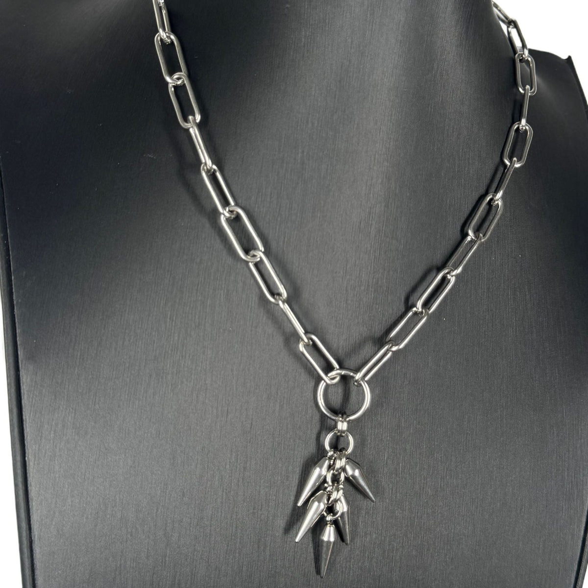 Titanium Steel Non-fading Pointed Rivet Pendant Necklace