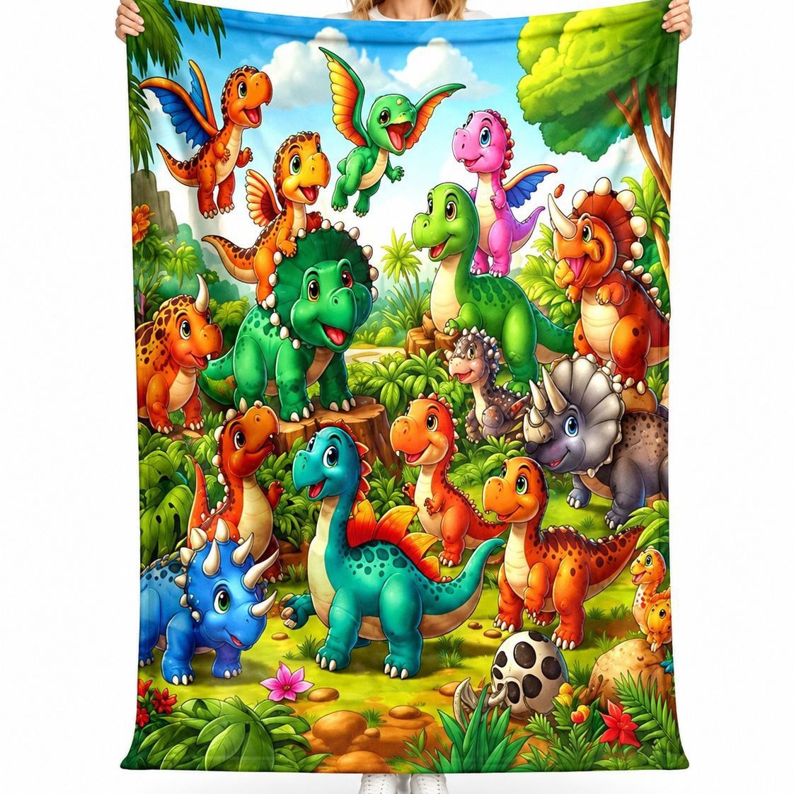 Women's Flannel Blanket Cartoon Sofa Throw Blanket