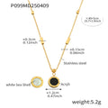 Black And White Shell Necklace With The Word In Roman Numerals
