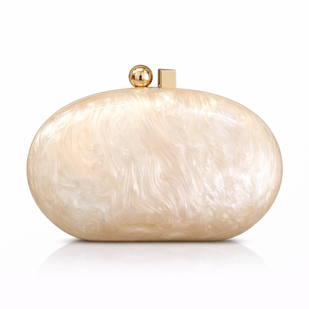 Cross-Border New Women's Bag Acrylic Evening Bag Single Shoulder Crossbody Party Light Luxury Chain Shell Clutch Evening Bag