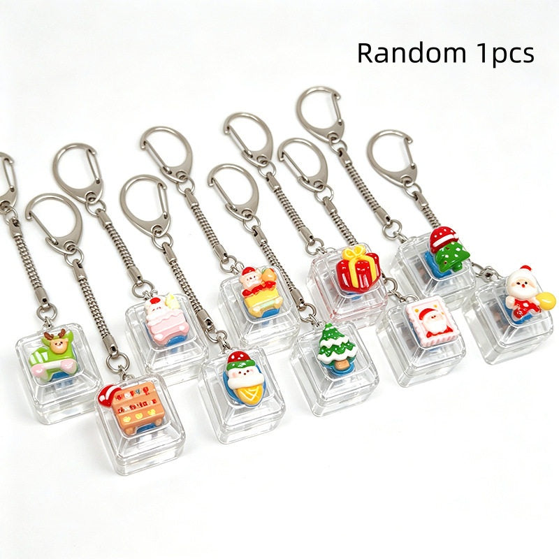 Single-button Christmas Cartoon Stress-relief Keychain