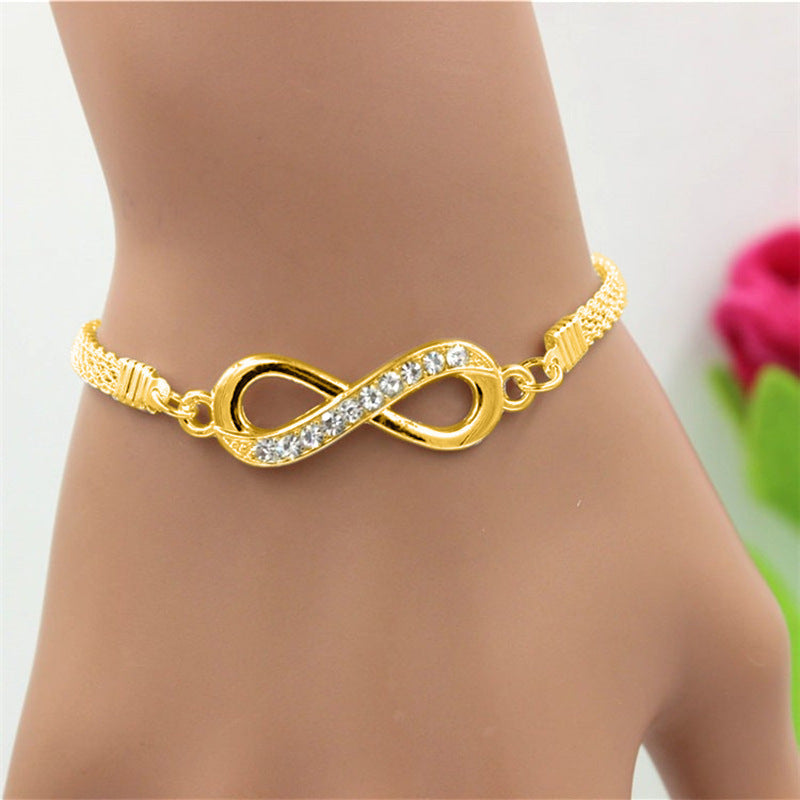 Women's 3-piece Alloy Set Featuring A Diamond-studded Infinity Symbol
