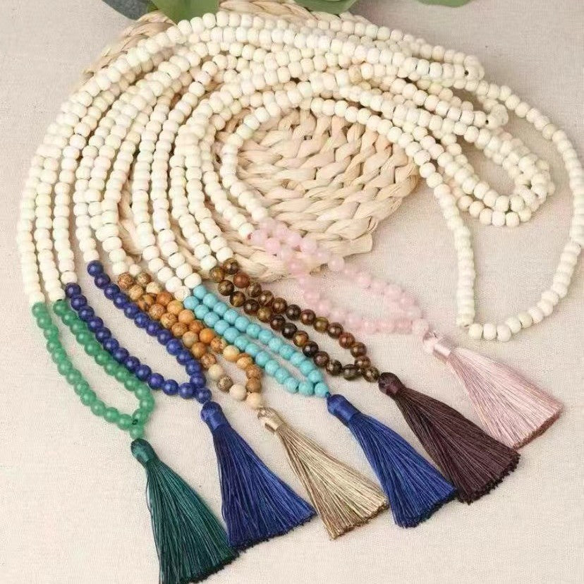 Hand-knotted Thread Tassel Necklace Vintage Long Style