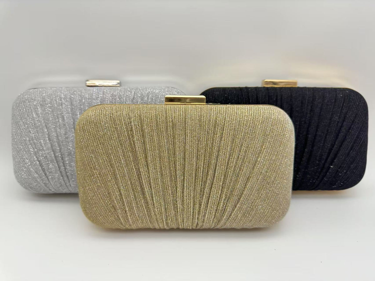 Women's Light Luxury Ruched Evening Clutch  Elegant Socialite Handbag, Formal Gown Mini Square Purse, Party Grab Bag