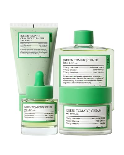 FULLY Green Tomato Cardi B's Pore Care Set, Pore Tightening, Pore Detox, Blackhead & Sebum Control, Vegan, Fragrance-Free, Korean Skincare Kit