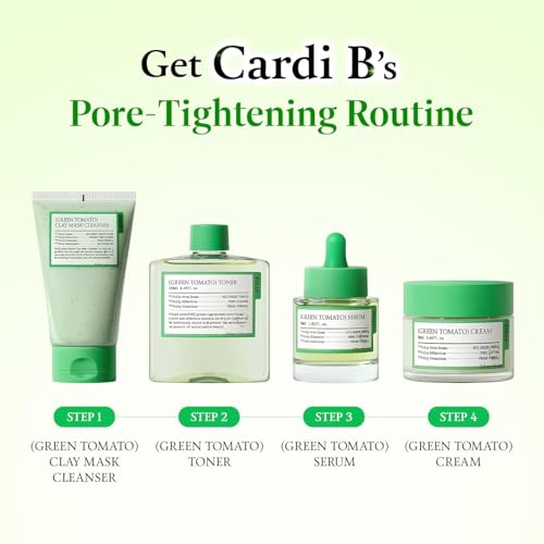 FULLY Green Tomato Cardi B's Pore Care Set, Pore Tightening, Pore Detox, Blackhead & Sebum Control, Vegan, Fragrance-Free, Korean Skincare Kit