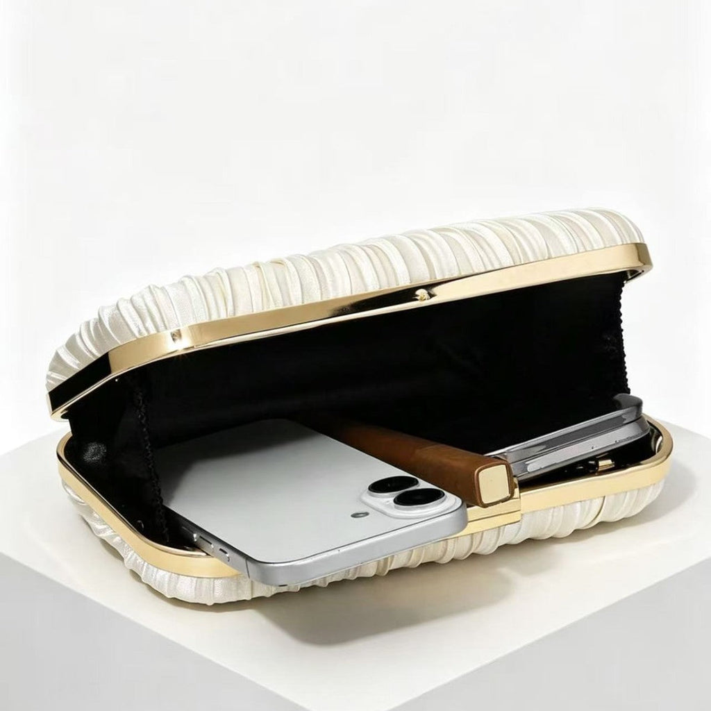Pleated Evening Bag Banquet Evening Gown Clutch Handbag