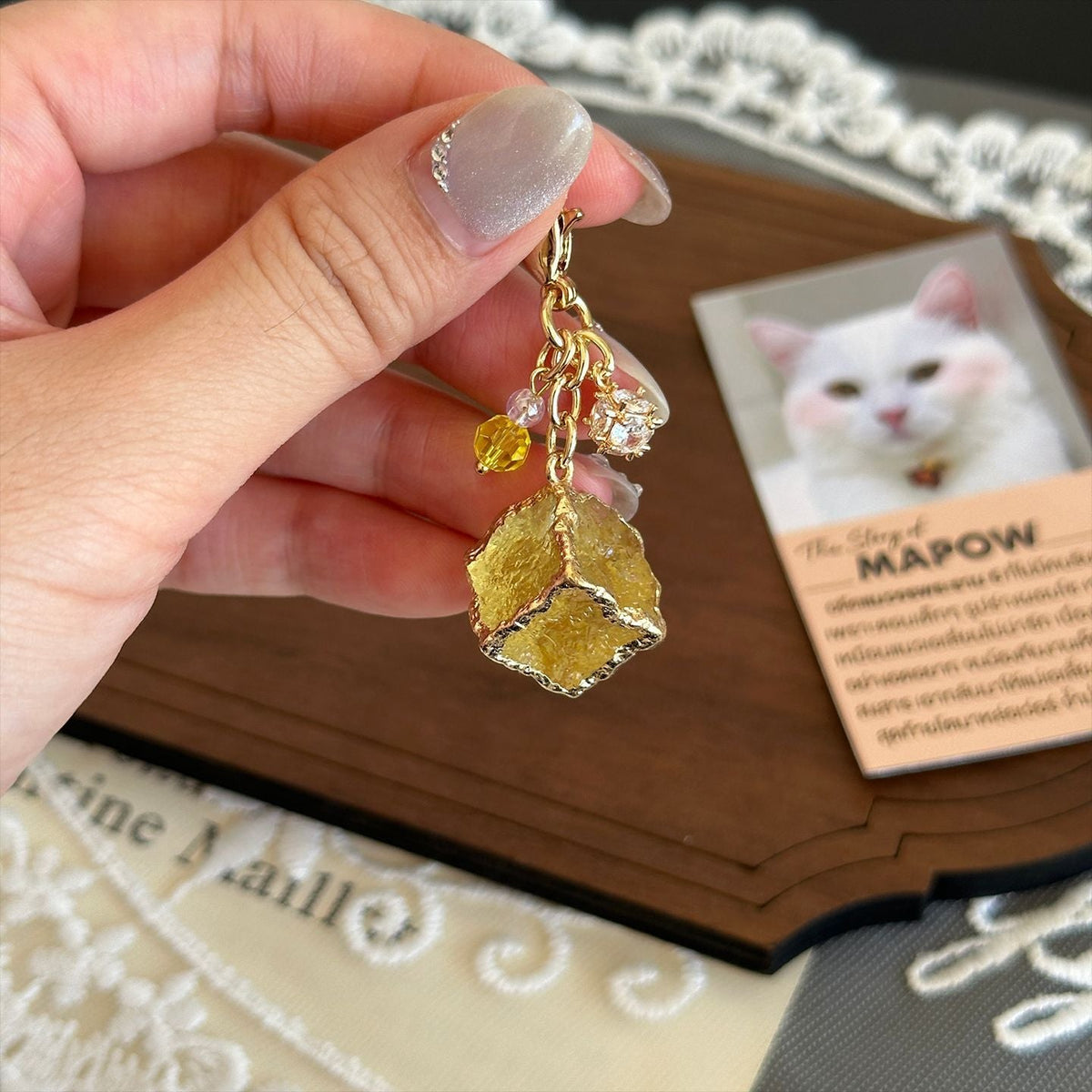 Rhinestone Block Flip-top Zipper Pull Charm For Womens Handbags