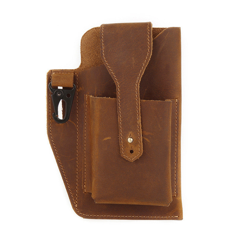 Mens Fashion Vintage Solid Color Waist Bag