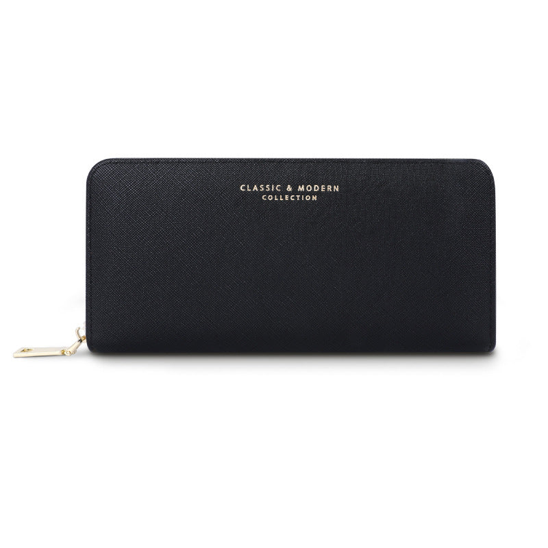 Wallet Fashion Women's Long Cross Pattern Zipper