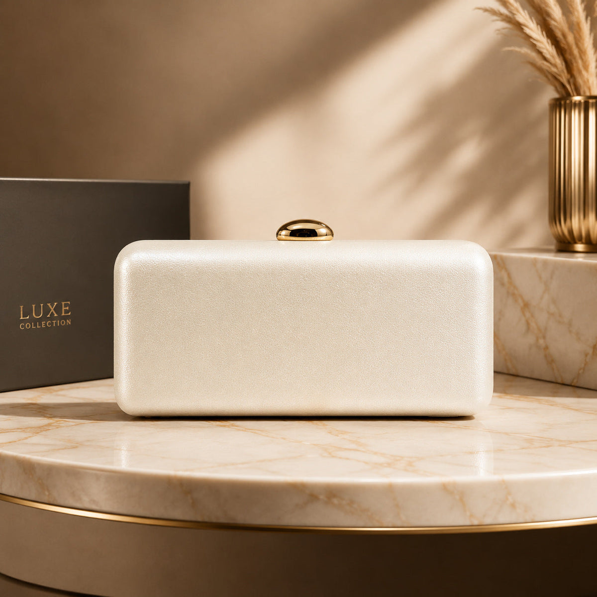 Luxury Evening Clutch For Women, New Metallic Texture Handbag, Simple And Stylish Banquet Bag, High-end Small Square Bag