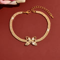 Sweet Seaside Resort Style Rhinestone Butterfly Anklet For Women, Fashionable Summer New Style, Versatile And Eco-Friendly Anklet Wholesale
