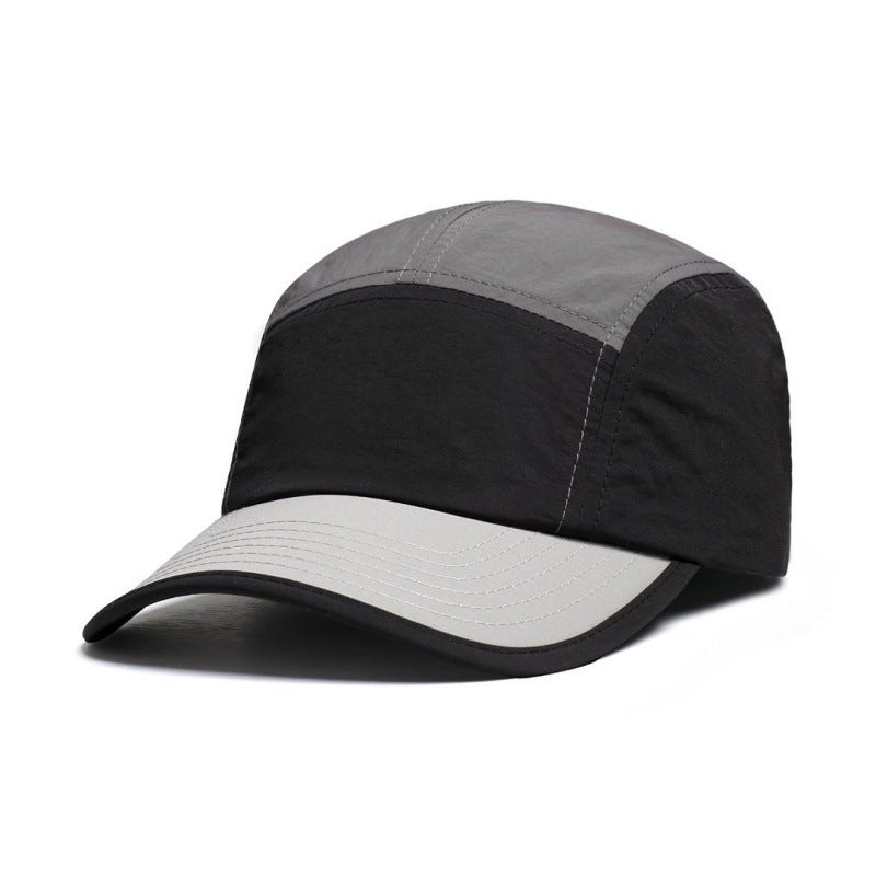 Japanese-style Vintage Quick-drying Multi-color Reflective Baseball Cap With Five-piece Workwear Design For Outdoor Climbing, Water Resistance And Sun Protection