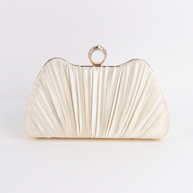 New Champagne-colored Satin Evening Bag For Women