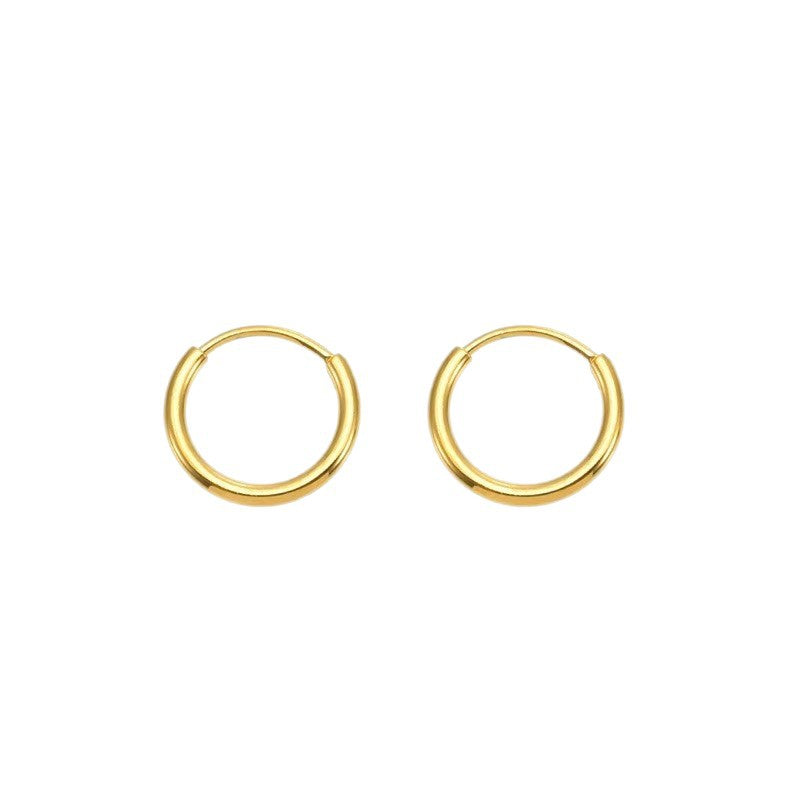 Stainless Steel 18k Gold-plated Hoop Earrings Unisex