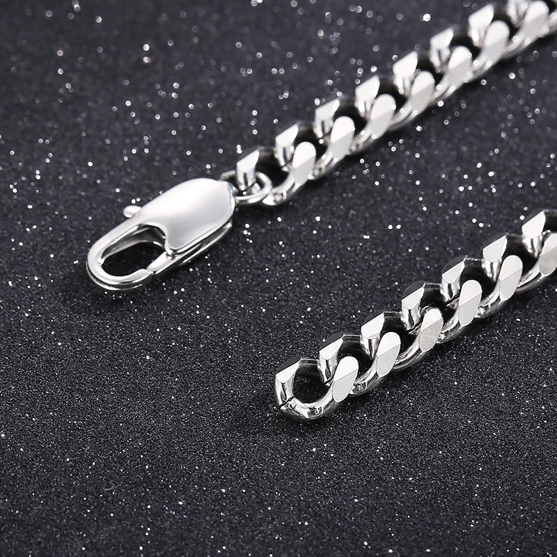 Fashionable Minimalist Stainless Steel Plain Chain Electroplated Bracelet