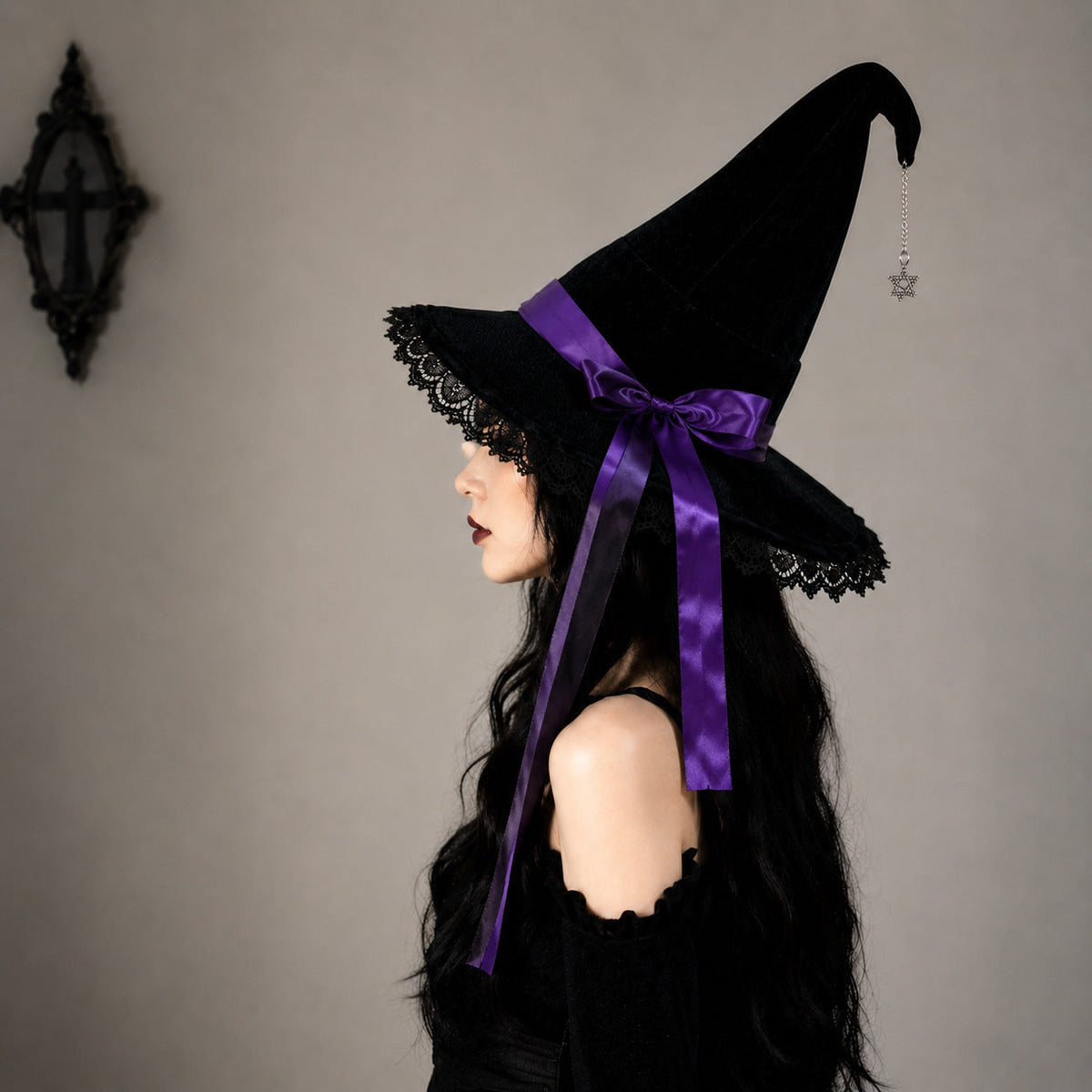Halloween Flower Witch Hat Ball Party Hat