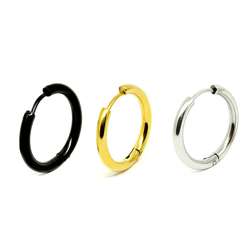 Stainless Steel 18k Gold-plated Hoop Earrings Unisex