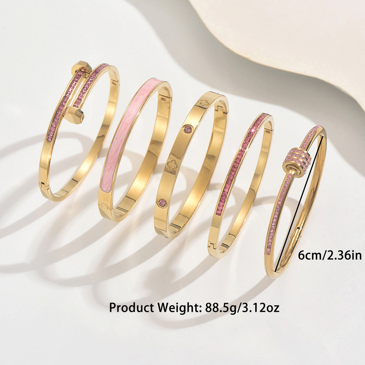 Stainless Steel Bracelet For Women, Non-Fading, Diamond-Encrusted Bracelet, Exquisite And High-End Feel For Girls, Small Waist-Shaped Titanium Steel Bracelet