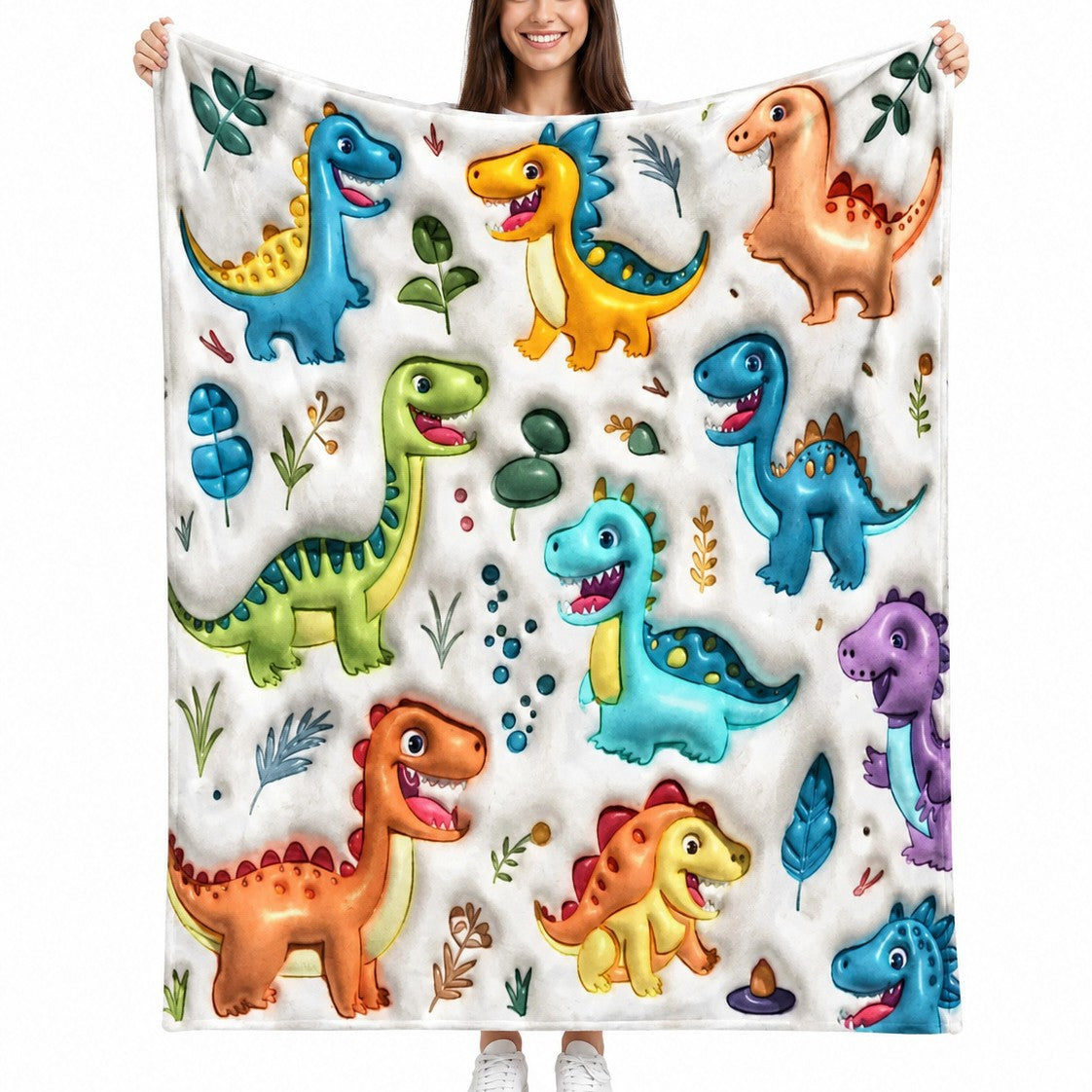 Women's Flannel Blanket Cartoon Sofa Throw Blanket