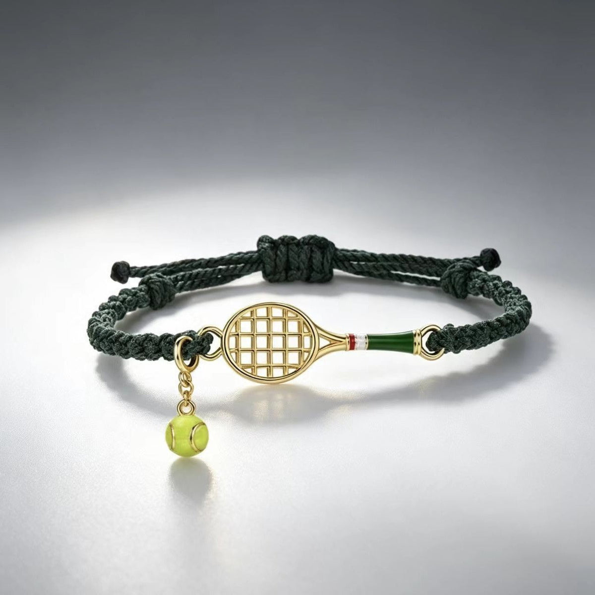 Golden Hollowed-out Woven Tennis Racket Bracelet