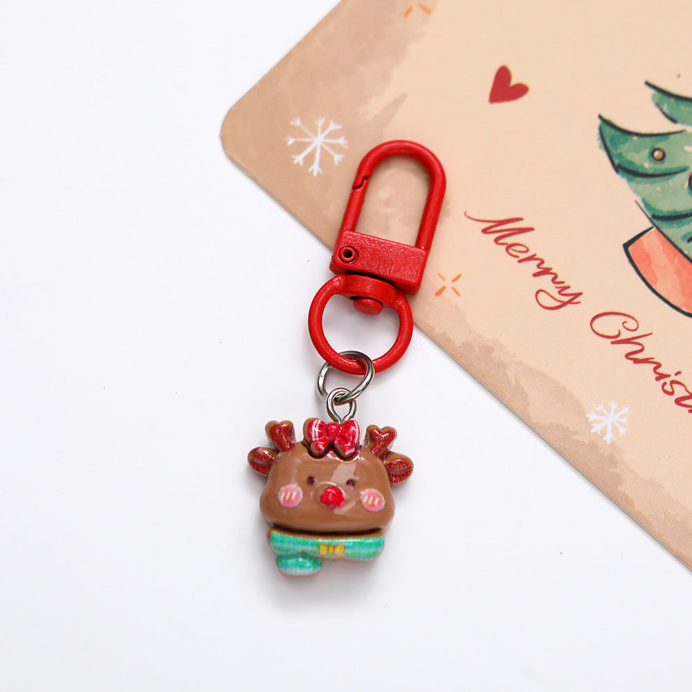 Christmas-themed Cartoon Keychain Pendant