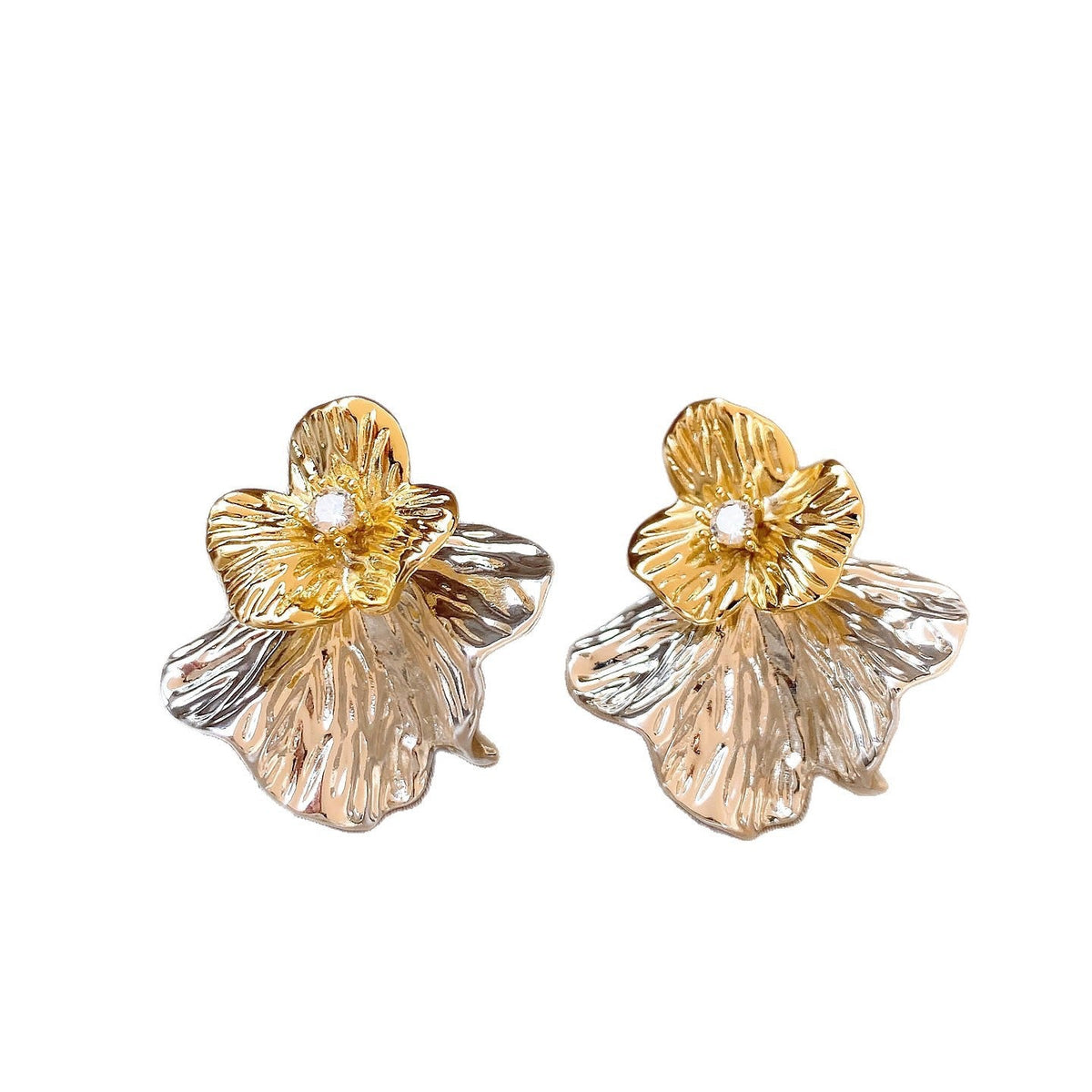 Gold Flower Front And Rear Two-Wear Earrings For Women 2025 New Popular Feminine Earrings High-End Accessible Luxury Earrings