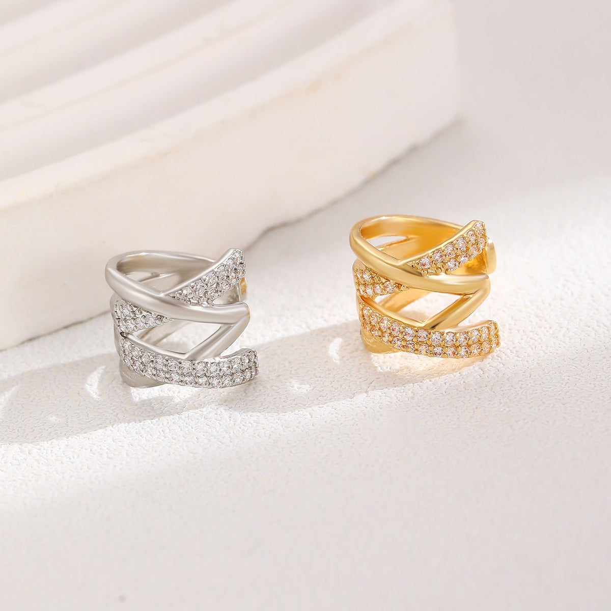 European And American Fashion Double-layer X-cross Ear Cuff