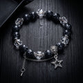 Ink Pattern Crystal Men Bracelet, Hip Hop Niche Light Luxury High-End Bangle For Women, Unique Fashion Commuter Versatile Wrist Jewelry