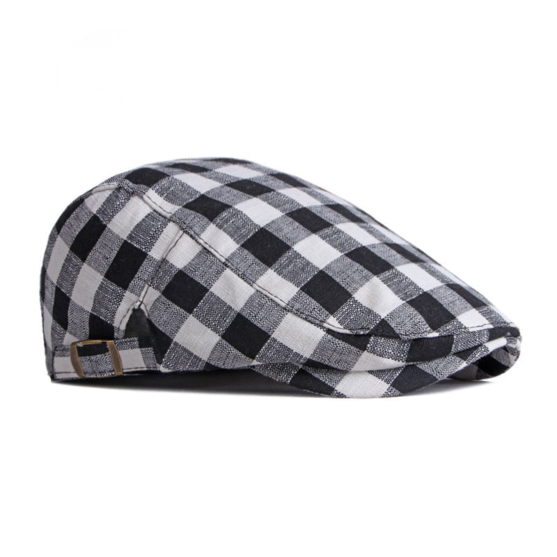 Korean-style Fashionable Plaid Beret For Women