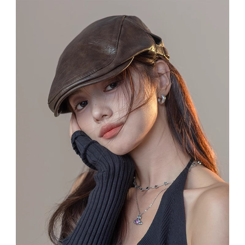 Women's Trendy Leather Hat
