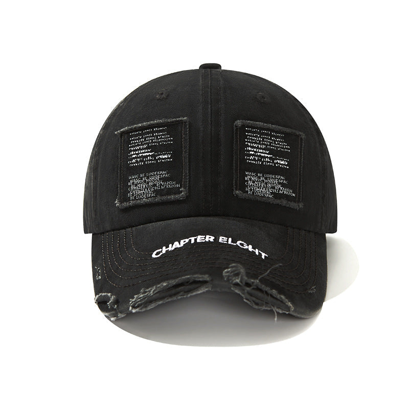 Women's American-style Vintage Washed And Ripped Baseball Cap