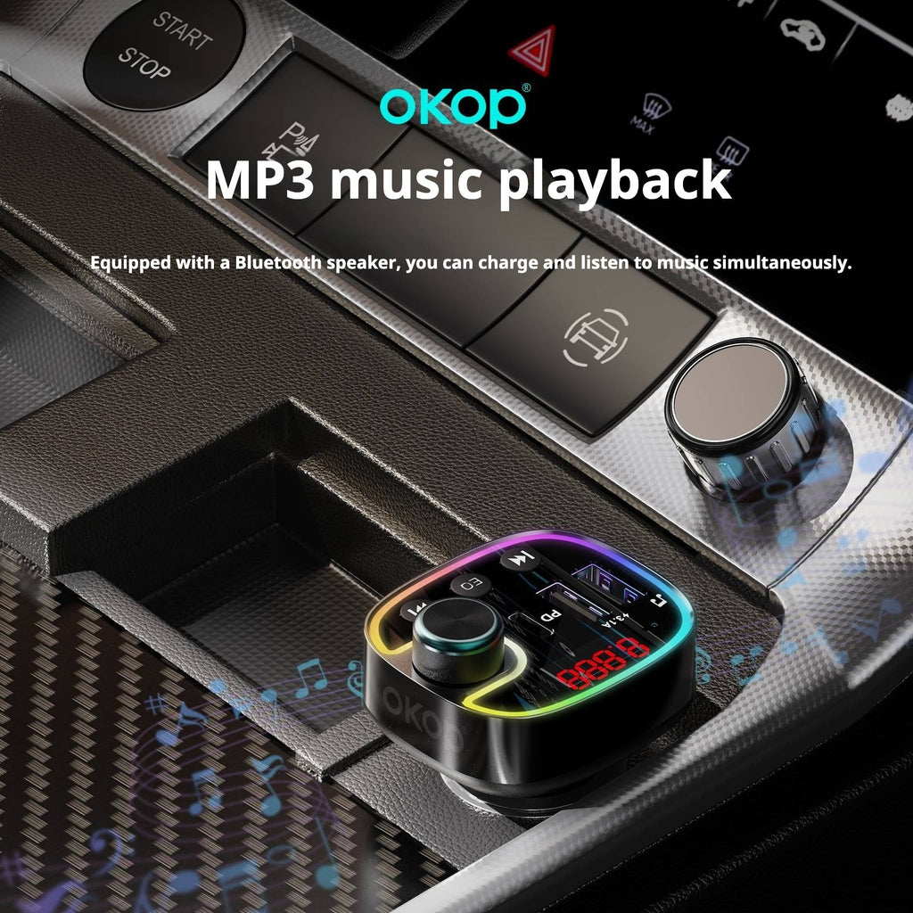 KP-C100 Wholesale Super-Fast Car Chargers MP3 Players Multi-Port USB Type-C In Stock