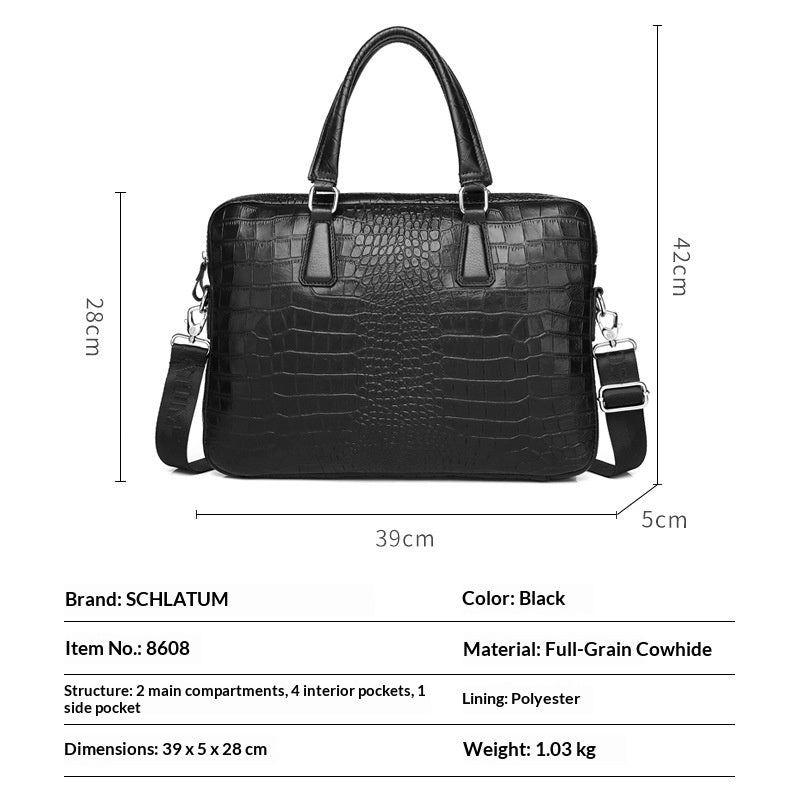 Men's Leather Business Briefcase Genuine Leather Laptop Bag