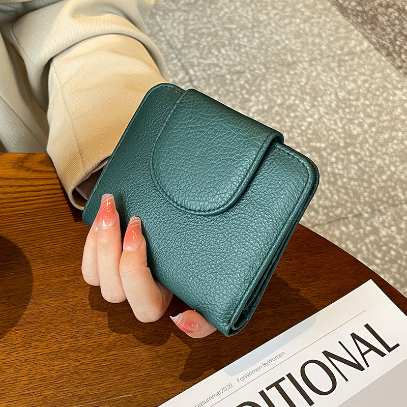 Womens Short Wallet Made From Full-grain Cowhide