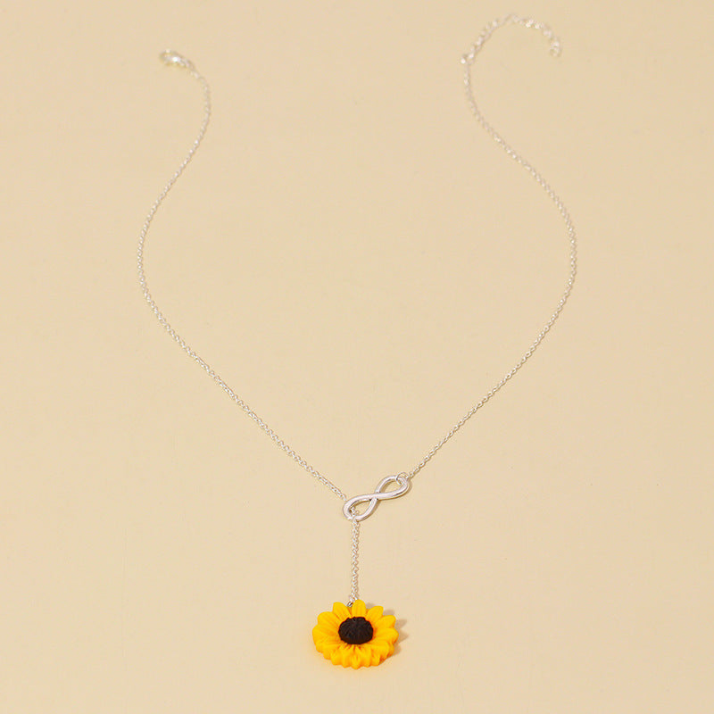 Eternal Love Sunflower Pendant Necklace