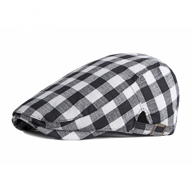 Korean-style Fashionable Plaid Beret For Women