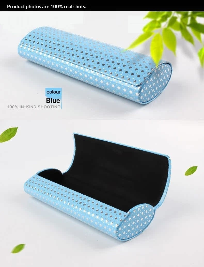 Flip-top Handmade Eyeglass Case New Plaid Linen Design
