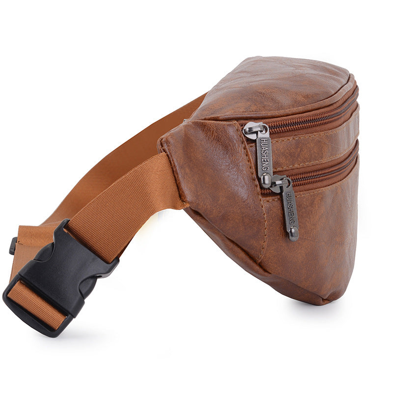 Retro PU Leather Casual Men's Waist Bag