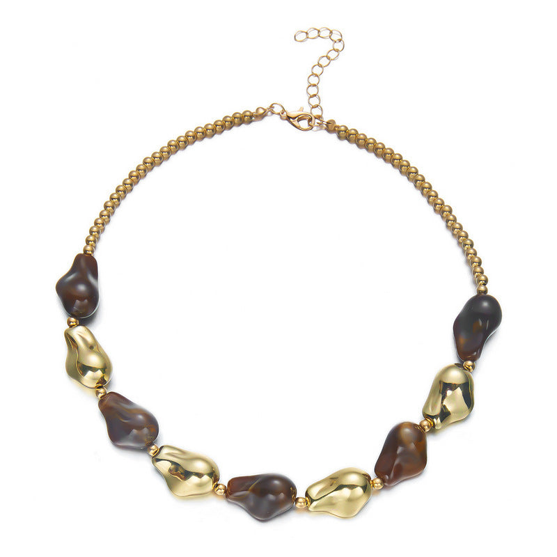Geometric Irregular Resin Mosaic Necklace