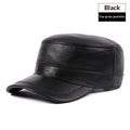 Spring Autumn Thin Genuine Leather Mens Goat-skin Flat-top Hat