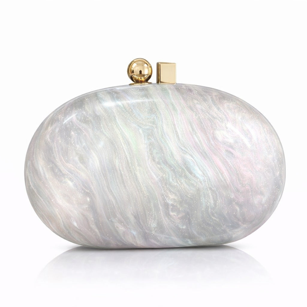 Cross-Border New Women's Bag Acrylic Evening Bag Single Shoulder Crossbody Party Light Luxury Chain Shell Clutch Evening Bag