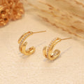 High-End Circle Zircon Earrings C-Shaped Multi-Layered Earrings Simple, Compact, Exquisite, Accessible Luxury, Versatile Niche Earrings For Women