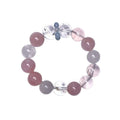 Natural Multi Gemstone Bracelet Clear Quartz Kunzite Two Tone Beaded Chain Energy Jewelry For Women