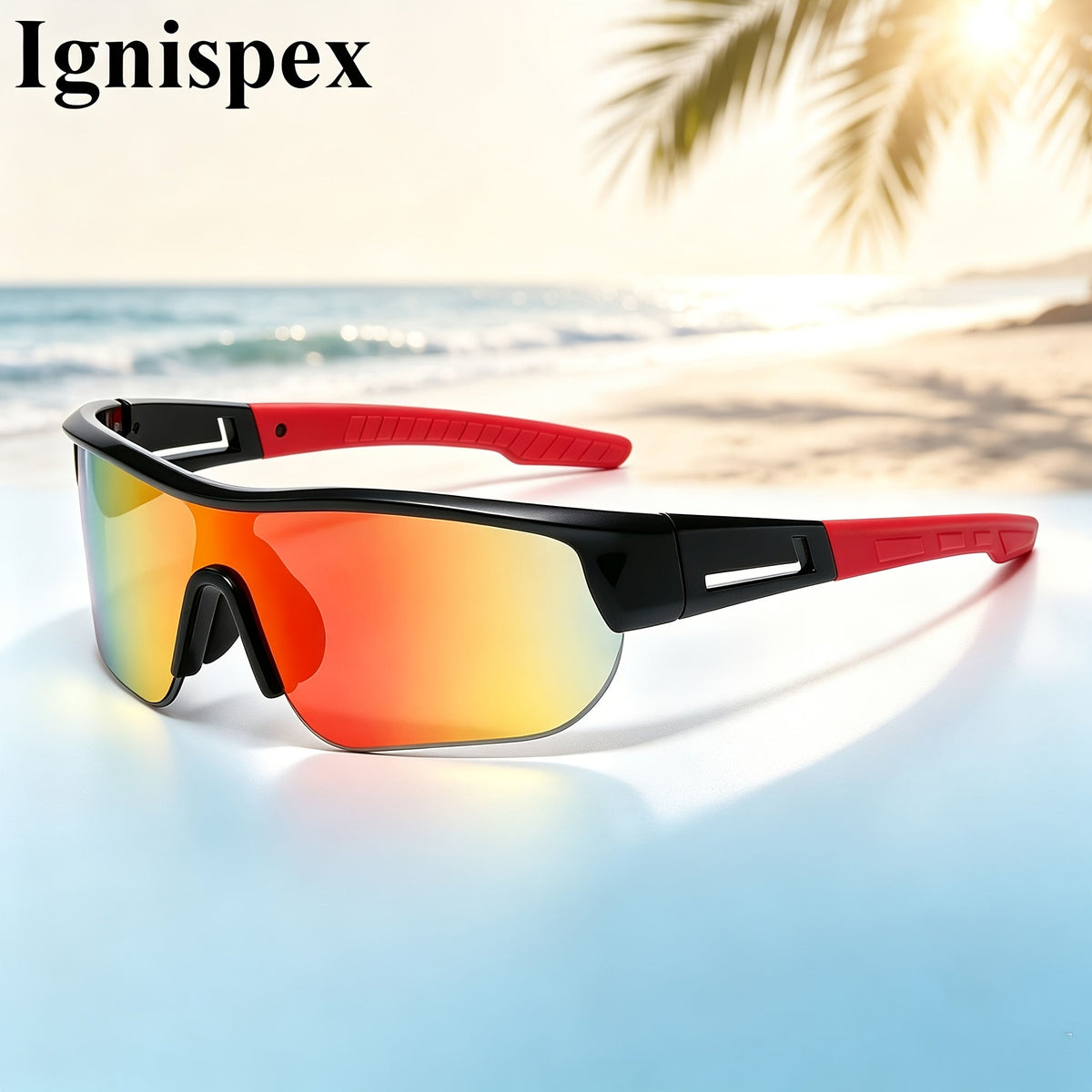 Wraparound Shield Sports Sunglasses, Colorful Mirrored Lens Eyewear, Lightweight Transparent Frame Suitable For Cycling, Running, Beach Travel And Daily Outdoor Activities.