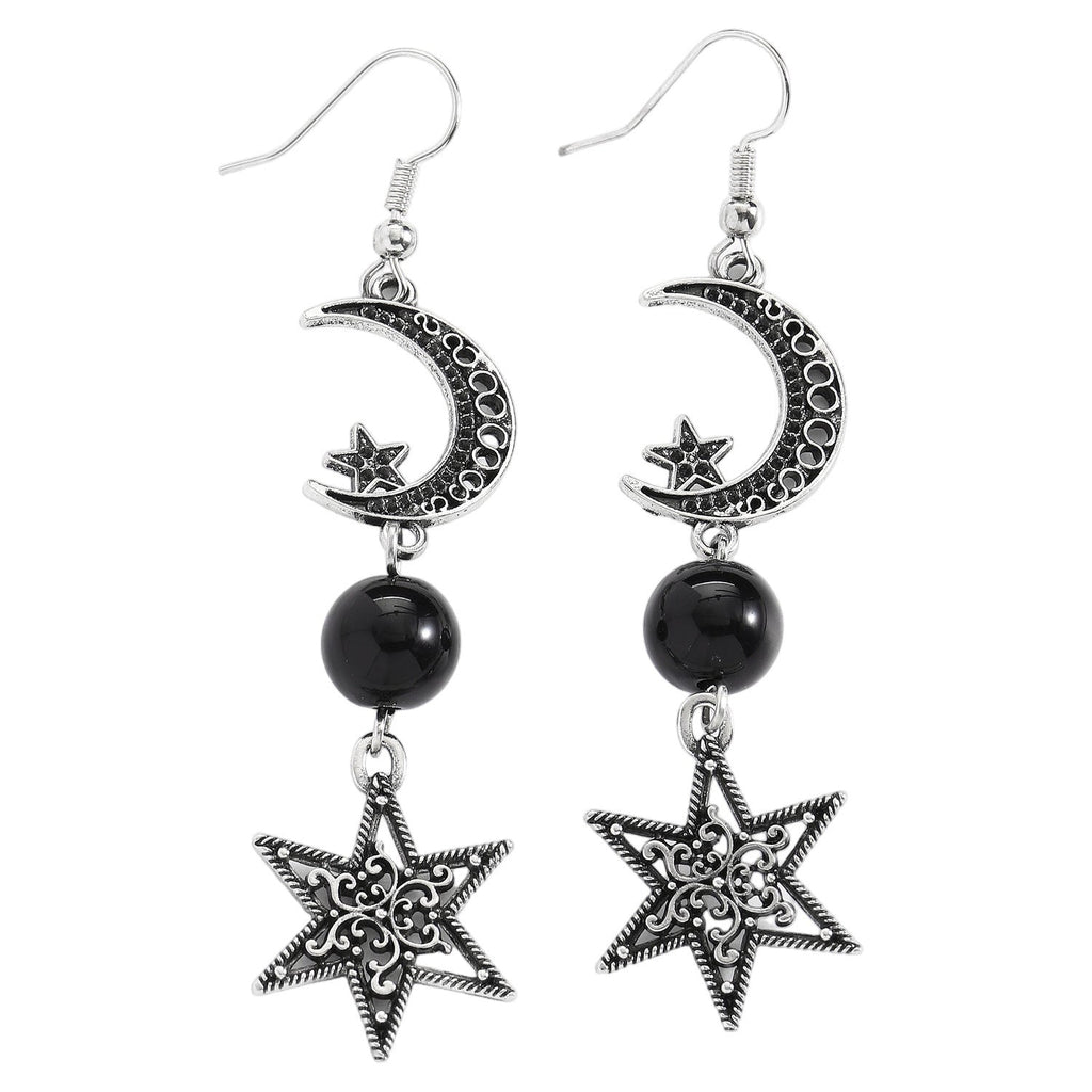 European And American Retro Gothic Star-Moon-Sun Face Earrings