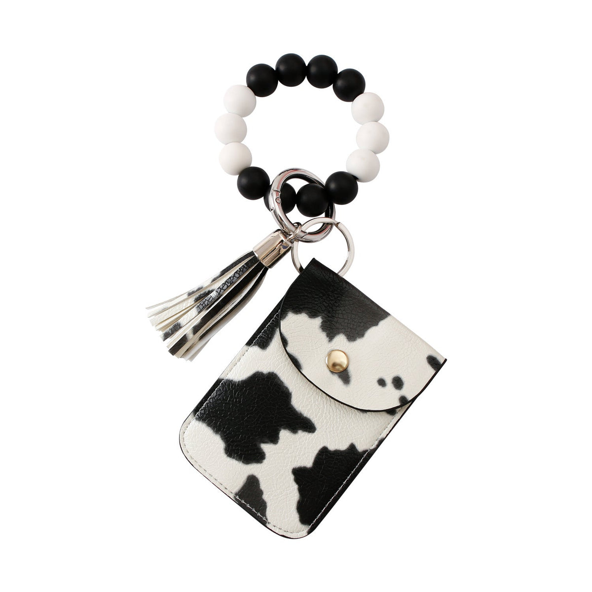 Silicone Bead Wrist Keychain Polyurethane Card Holder Coin Purse