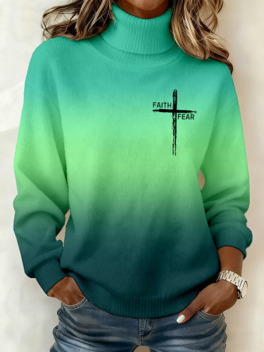 Women's Ski Lift Print Knit Sweater