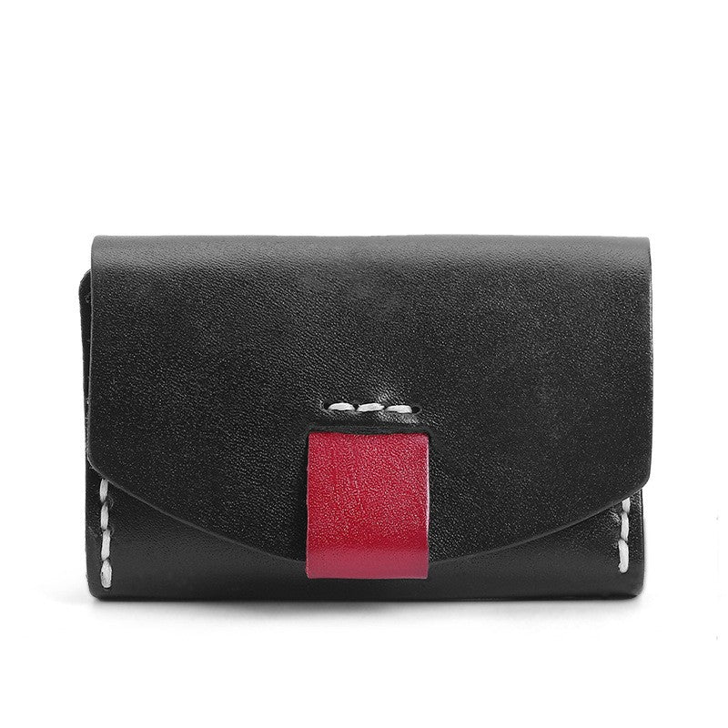 Handmade Genuine Leather Card Holder Retro Short Coin Purse